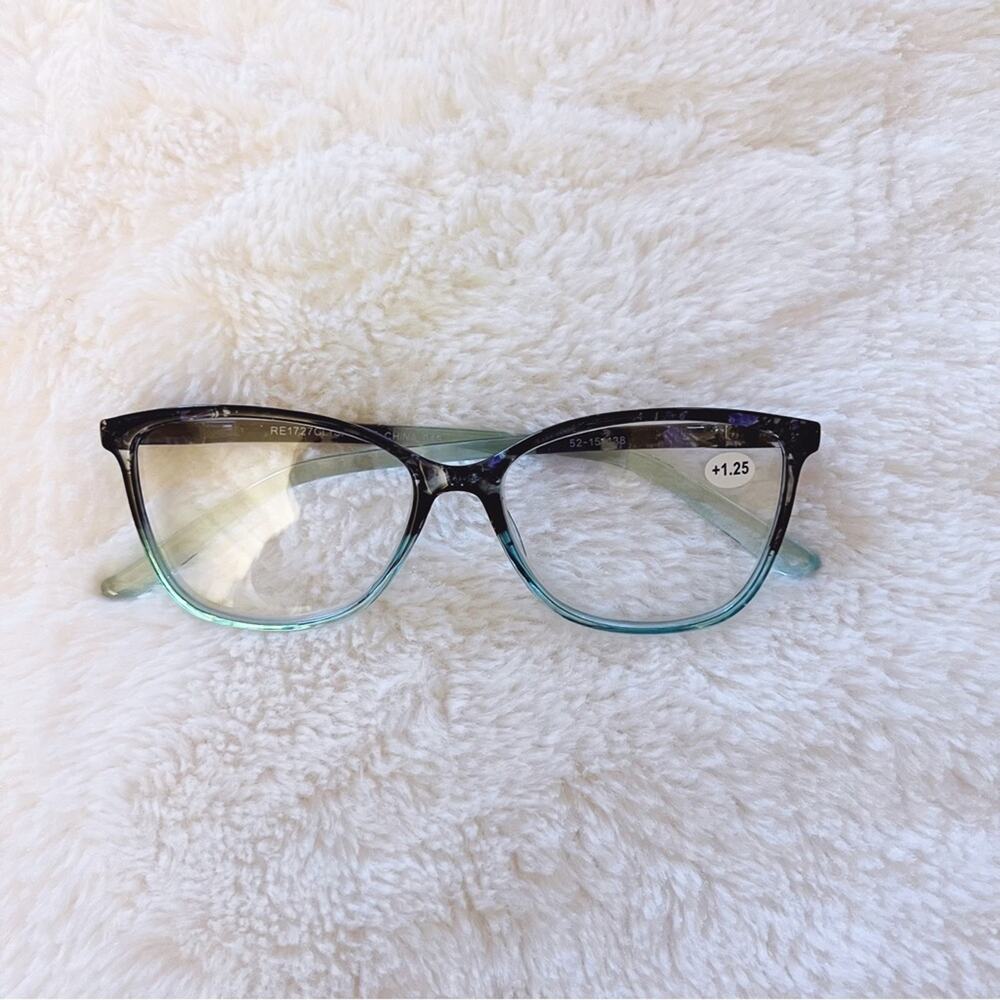 Emma Light Blue & Black Two Tone Reader Glasses - Picture 2 of 10